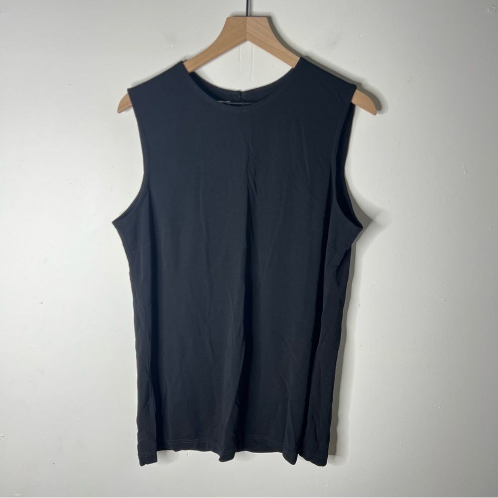 Vintage NWT Talbots Black Slinky Drape Tank Top size XL Deadstock Layering Top